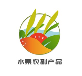 黄色红色绿色蓝色水果农副产品logo